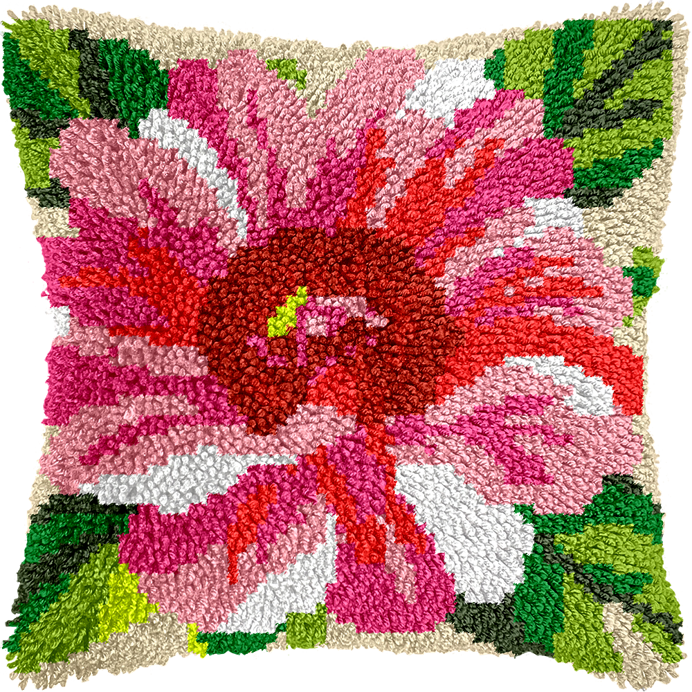 Kit de coussin à crochet motif floral - 4 pièces