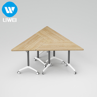 Bureau de conférence moderne en bois MFC LIWEI, extensible, pliable, pivotant, mobilier de bureau portable
