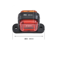 Feu de gabarit latéral carré à LED avec base en caoutchouc, rouge, ambre, blanc, 12V 24V, pour camion, remorque, fourgonnette, caravane, étanche