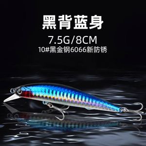 Black Gold Steel Anti-Rust Hook Long Casting <b>Suspended</b> Minnow Lua Fishing Lure - Product Image 5