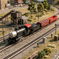 Ensemble de train électrique miniature HO, locomotive à vapeur vintage Pennsylvania 0-4-0, voie ferrée en métal, kit de modèle ferroviaire en métal moulé sous pression