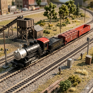 Set Treno Elettrico Scala HO, Locomotiva a Vapore Vintage Pennsylvania 0-4-0, Kit Modello Ferroviario in Metallo Pressofuso - Product Image 2