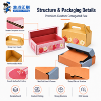 Boîte en carton ondulé de luxe biodégradable, robuste, à motifs de dessins animés, multi-catégories, personnalisée OEM ODM, pour cadeaux et aliments