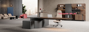 JUOU 2023 <strong>Floating</strong> Executive <strong>Desk</strong> Modern L-Shaped High-Tech Boss CEO <strong>Desk</strong> <strong>with</strong> Solid Wood New Design - Product Image 2