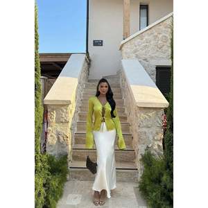 Chemise en satin vert olive Gredel de haute qualité Chemise en soie pour femmes Style décontracté à la mode Bouton long pour l'automne été XL XXL - Product Image 6