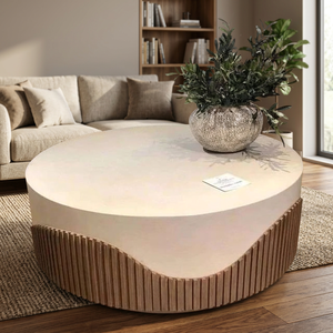 Modern Scandinavian Teak Round Coffee Table Handmade Eco-Friendly Living <b>Room</b> Furniture - Product Image 3
