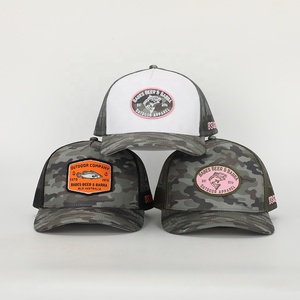 BSCI bán buôn tùy chỉnh Mens thêu logo Chất lượng cao 5 bảng CHA hat quân đội màu xanh lá cây <span class=keywords><strong>Camo</strong></span> Polyester thể thao gorras OEM trucker cap - Product Image 2