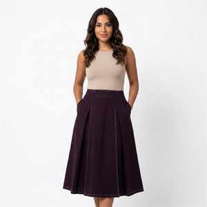 Jupes décontractées en tricot pour femmes, taille élastique, longueur genou, design taïwanais, qualité supérieure, collection automne, par ODM Designer - Product Image 1
