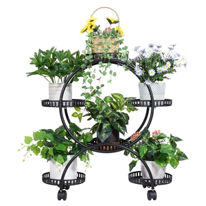 Soporte de Metal para Plantas Unho de 6 <span class=keywords><strong>Macetas</strong></span>: Soporte para <span class=keywords><strong>Macetas</strong></span> <span class=keywords><strong>con</strong></span> <span class=keywords><strong>Ruedas</strong></span>, Estante de Exhibición de 4 Niveles para Patio, Balcón, Jardín, Decoración del Hogar - Product Image 4
