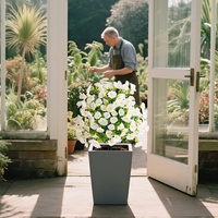 Ensemble de plantes artificielles d'extérieur avec tiges, arrangements en mousse, marguerites et fleurs d'hortensias, pour mariage, avec piquet
