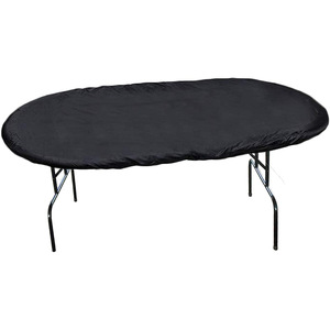 Housse anti-poussière ovale pour table de poker, 244x122cm, tissu Oxford noir, housse de protection durable - Product Image 1