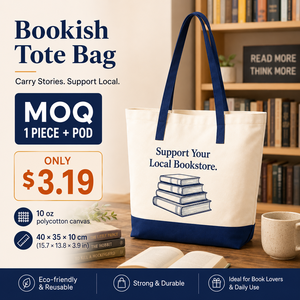 Bolsa de Tela Personalizada con Logotipo Bordado en Color Sólido, Bolsa de Compras Reutilizable para Librerías y Bibliotecas, Regalo - Product Image 1
