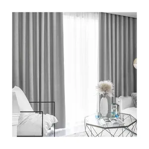 Tenda oscurante di lusso in stile giapponese colore puro grigio per soggiorno in camera da letto per tutte le stagioni