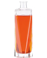 Harga grosir pabrik botol kaca wiski Vodka kosong 750ml bentuk spesial kustom 500ml 700ml botol Tequila Spirit