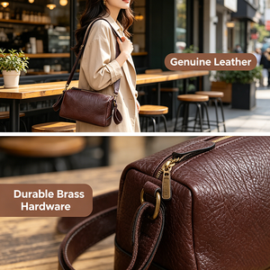 Nuevo Bolso Cuadrado Mini de Moda Estilo Coreano, Bolso Bandolera Horizontal de Cuero Genuino de Vaca de Primera Capa al por Mayor - Product Image 5