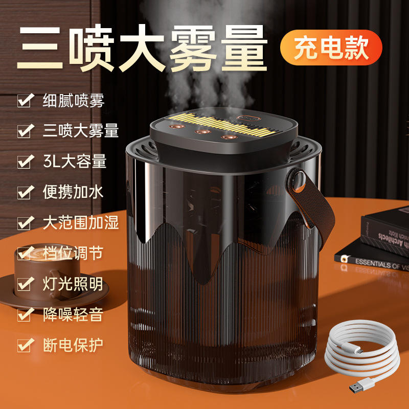 G17 ไฟส่องสว่างสีเทาพร้อมหัวฉีดสามแบบ - ชาร์จไฟได้