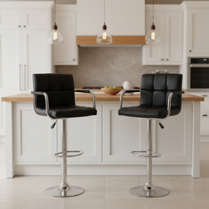 Set <span class=keywords><strong>di</strong></span> 2 Sgabelli da Bar Nordic con Schienale e Braccioli, Sedie Girevoli per <span class=keywords><strong>Isola</strong></span> Cucina - Product Image 4