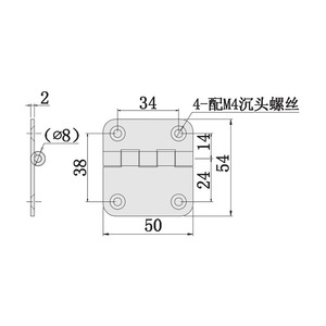 Mwre Heavy Duty Industrial Hinge Stainless Steel B-1234S 50x54mm For Electrical Box Door Joint - Product Image 1