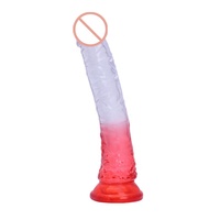 Vibrador de Pene Transparente con Succión, Material Seguro para el Cuerpo, Silicona, Dildo de Goma Artificial, Juguetes Sexuales para Mujer
