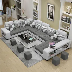 Indoor Home Use Modernes U-förmiges modulares Wohnzimmer Multifunktions-Sofa garnitur