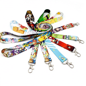 Personalized Custom Logo Dye Sublimation Satin Screen Printed Polyester Woven Tool Bule Anime Cute Line Kpop Lanyard for Student