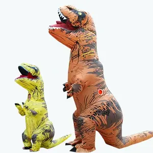 Şişme dinozor kostümleri komik havaya uçurmak Dino hayvan maskot takım cadılar bayramı T rex yetişkinler için kostüm şişirmek kostümleri