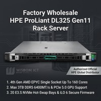 Nuevo Servidor en Rack HPE ProLiant DL325 Gen11 1U, AMD EPYC 9124 de un Solo Socket, 32GB DDR5 NVMe, Virtualización, Servidor en Rack para la Nube