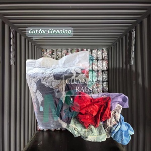 Chiffons en coton tricoté de haute qualité, coupés, 10KG 15KG 20KG 25KG, couleurs mélangées, pour essuyage industriel - Product Image 1