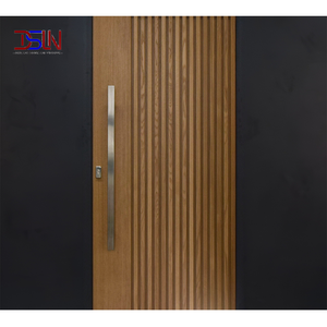 Porte d'entrée contemporaine en bois massif, porte de sécurité haut de gamme pour hôtel de luxe, projet de bâtiment commercial, prix de gros - Product Image 1