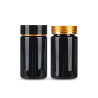 Vente d'usine PET Ambre Noir En Plastique Médecine Capsule Conteneur, Vide Pilules Bouteilles En Gros