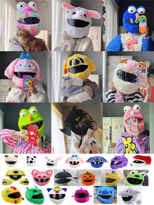 फुल फेस हेलमेट कवर मोटरबाइक सवार लड़की मोटरसाइकिल मोटोक्रॉस कैस्को मोटो हेलमेट कार्टून पशु सुरक्षा कवर - Product Image 4