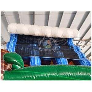 Toboggan aquatique gonflable commercial Blue Factory Tropical Marble à double piste <span class=keywords><strong>avec</strong></span> grande <span class=keywords><strong>piscine</strong></span> géante pour location de fêtes d'enfants - Product Image 3
