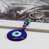 Porte-clés en verre mauvais œil perles pendentif porte-clés turc bleu mauvais œil bijoux porte-clés porte-bonheur filles sac pendentif breloques amulette