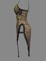 Bodysuit Wanita Seksi Berenda V-neck Lengan Pendek Transparan 95% Poliester Lingerie Berlubang