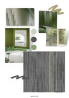 Dalles de moquette modernes de luxe, antistatiques, remplaçables, à texture rayée et effet dégradé, polyvalentes pour bureaux et bâtiments de golf