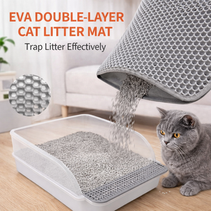 Tapete para Areia de Gato Grande, Impermeável, de Dupla Camada, Antiderrapante, Fácil de Limpar, em EVA, Controle de Areia para Banheiro de Animais de Estimação - Product Image 1