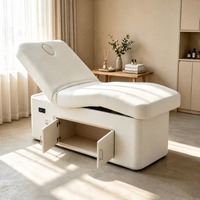 Table de massage électrique chauffante avec armoire de rangement, trou pour le visage, dossier réglable, couleur et logo personnalisables, vente en gros