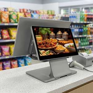 Factory Price 15.6 Inch Aluminum Alloy Win-dows 10/11 Supported Ultra Slim Touch POS All-in-One Dual-Screen for Retail - Product Image 1