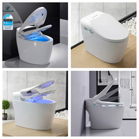 Articles sanitaires intelligents haut de gamme, toilettes intelligentes modernes en céramique et porcelaine avec capteur automatique