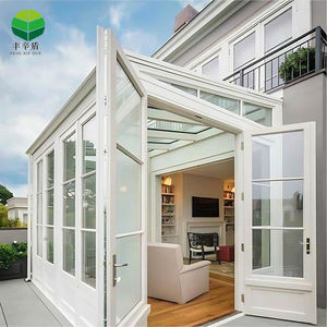 Gazebo Aluminium Sunroom Luar Ruangan dengan Dinding Miring, Rumah Kaca Kaca Terpasang di Dinding, <span class=keywords><strong>Pergola</strong></span> Bioklimatik Luar Ruangan dengan Penutup Elektrik untuk Semua Musim - Product Image 4