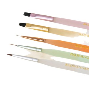 Ensemble de pinceaux de nail art couleur fruit avec logo personnalisé, double virole pressée, anti-chute de poils, stylo de peinture liner - Product Image 6