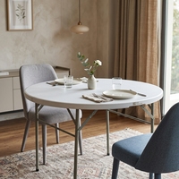 Table ronde pliable en plastique moderne et durable, imperméable, pour repas en plein air, événements dans la cour - Nouveauté