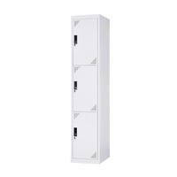 Armoire de rangement en acier à 3 portes, structure KD, pour salle de sport, école, dortoir, antirouille, écologique