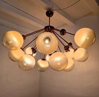 Lustre moderne en forme de boule ronde pour salon, style nordique créatif, boule de verre soufflée à la main, lustres en verre pour salon