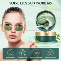 Masque en gel rafraîchissant pour les yeux en cristal de collagène de marque privée, masque pour les yeux en feuille, massage, thé vert, algues marines, masque pour les yeux en hydrogel, patchs pour les yeux