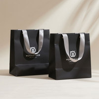 Custom Premium Cardboard Paper Bag With Offset Printed Logo for Gift Clothing Shopping Promotion White Black Paper Bag Packaging