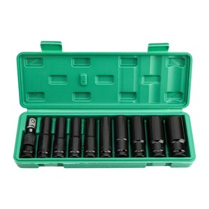 11 cái/bộ <span class=keywords><strong>1</strong></span>/<span class=keywords><strong>2</strong></span> "CỜ LÊ ổ cắm tác động sâu cho sửa chữa xe mở rộng Lục giác tay áo khí nén cờ lê ổ cắm Bộ - Product Image 1