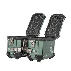 Ensemble de 3 pièces de valises latérales et de coffre supérieur en alliage d'aluminium étanche de 18L et <span class=keywords><strong>45L</strong></span> avec autocollants pour moto scooter CC110 PG-1 - Product Image 3