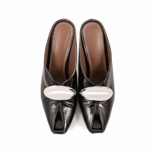 <span class=keywords><strong>Mules</strong></span> d'été fantaisie à bout ouvert, talons hauts antidérapants, à enfiler, avec boucle métallique <span class=keywords><strong>de</strong></span> <span class=keywords><strong>luxe</strong></span>, sexy pour femme - Product Image 3