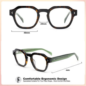 Wholesale High-quality Optical Frames Handmade Acetate Glasses Women Thick-frame Glasses Frames Men's Optical Glasses - Product Image 2